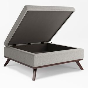 Owen Cloud Grey Square Coffee Table <b>Storage</b> Ottoman Stylish <b>Stools</b> & Ottomans - Product Image 6