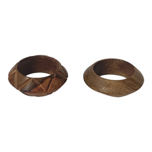 Offre Spéciale anneaux de serviette en bois de manguier en forme d'hexagone uniques porte-papier de soie personnalisable avec un design sculpté à la main - Product Image 1