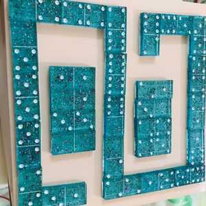 Ensemble de dominos en résine personnalisé Eco Style, 28 pièces, thème vague océanique, figurines avec technique de moulage, vente en gros - Product Image 1
