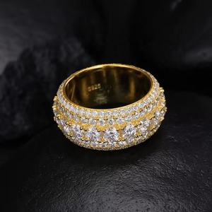 Solid <b>925</b> Sterling <b>Silver</b> Eternity Band Endless Insert Moissanite <b>Ring</b> GRA Certified Gold Rhodium Plated Hiphop Lovers Unisex - Product Image 5