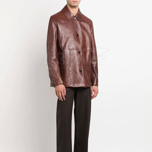 Chemise en cuir pour homme, dernier design, fabriquée au Pakistan, style streetwear, haute qualité, en vente en ligne - Product Image 2