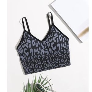 Top Deportivo Sin Costuras con Estampado de Leopardo para Mujer, Top Corto, Elástico, para Yoga, Fitness, Gimnasio, Bralette Acolchado, Ropa Deportiva - Product Image 3