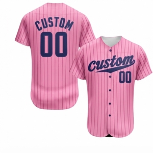 Camiseta de béisbol personalizada para hombre, uniforme de equipo de poliéster transpirable de manga corta con rayas azules, con número y nombre impreso en la parte delantera y trasera - Product Image 6