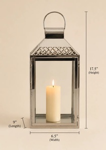 Porte-bougie en acier inoxydable de conception moderne, lanterne pour la décoration de la maison et du hall d'hôtel - Product Image 5