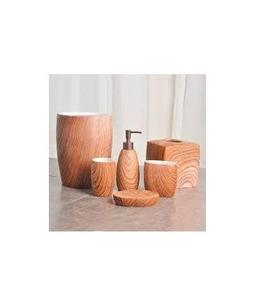 Polish Finished Wooden Bathroom Accessory Set Soap Dispenser <b>Toothbrush</b> <b>Holder</b> Tumbler Tray Eco Friendly Custom Manufacturer - Product Image 5