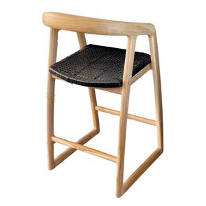 Silla de Comedor de Madera de Teca Sólida y Duradera con Asiento Tejido, Sillón Moderno para el Hogar, Muebles de Interior y Exterior para Comedor, Hotel, Parque - Product Image 2