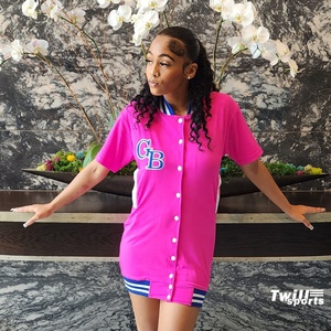 Wholesale OEM services Baseball Jersey Dress with <b>White</b> Contrasting <b>Taping</b> Womens Baseball Jersey Fitness Dress in all colors - Product Image 6