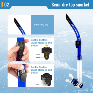 Tube de connexion flexible en silicone pliable en forme de J pour tuba, embout coudé, support pour plongée sous-marine et snorkeling, 49 cm, OEM/ODM - Product Image 3