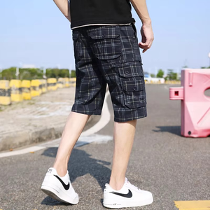 Shorts Bermuda décontractés pour homme 100% coton à carreaux, épais, multi-poches, taille mi-haute, style streetwear, écologiques - Product Image 4
