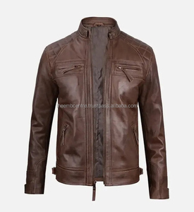 Chaqueta de cuero de diseño premium de alta calidad para hombre Última moda Ajuste regular con cuello alto para chaqueta de invierno para hombres - Product Image 1