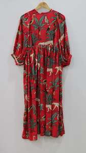 ชุดเดรสผ้าไหมพิมพ์ลายสัตว์ คอวีลึก ชุดเดรสสั้นระดับกลางสำหรับฤดูใบไม้ผลิ - Product Image 6