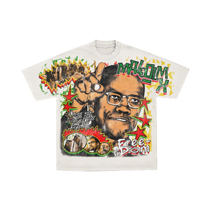T-shirt blanc à manches courtes de haute qualité avec imprimé graphique, coupe classique, col rond, style streetwear, tissu jersey, pour homme - Product Image 1