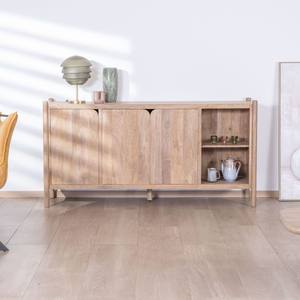 Vandana Amber Aspect 3-door <b>sideboard</b> with niches in mango wood, Japandi style Orobie, 180 cm - Product Image 1