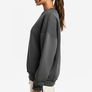 Sweat-shirt à capuche pour femme, sur mesure OEM/ODM, grande taille, épaules tombantes, automne/hiver, imprimé délavé, logo frontal, vente en gros, 100% coton - Product Image 6