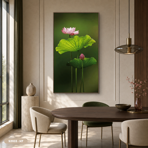 Peinture florale en soie artisanale de haute qualité, étang de lotus, œuvre d'art raffinée, décoration murale pour la maison, cadre photo fabriqué au Vietnam - Product Image 3