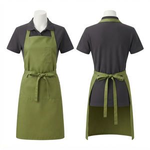 Women Chef Apron Premium 400 GSM Cotton Canvas Brown Two Front Patch Pocket Adjustable Custom Embroidery Screen Print DTF Logo - Product Image 6