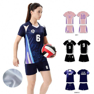 Tenue de volley-ball imprimée haut de gamme, maillot et short d'équipe personnalisés par sublimation, tissu respirant extensible dans quatre directions, anti-humidité, vêtements de sport - Product Image 4