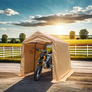 Gazebo Portatile 7x8 piedi per Esterni, Riparo Impermeabile con Porta a Cerniera, Carport per Moto e Veicoli, Ventole Incluse - Product Image 5