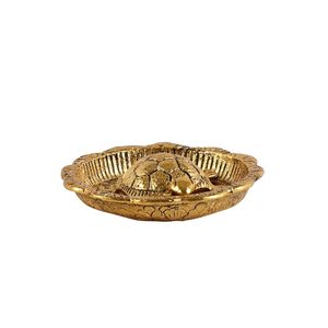 Tortue Feng Shui en métal sur plateau, objet décoratif pour la maison, figurine de tortue porte-bonheur pour la décoration Vastu, bureau, hôtel - Product Image 2