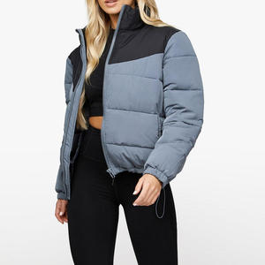 Custom Women's <b>Cropped</b> <b>Puffer</b> <b>Jacket</b> Fashion Winter Outerwear Private Label Apparel Production - Product Image 2