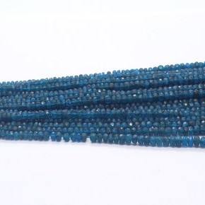 Cuentas facetadas de apatita neón natural, cuentas de piedra preciosa de apatita azul oscuro de 3-4.5 mm, hilo de 16 pulgadas, cuentas sueltas para joyería. - Product Image 3