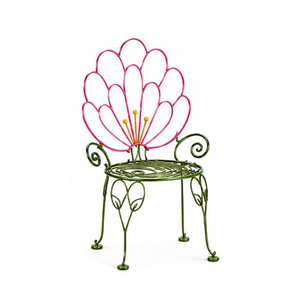 Traditional Iron <b>Dining</b> <b>Chair</b> with Scroll Back Design for Outdoor Use Stable Antique Style Home Furniture - Product Image 2