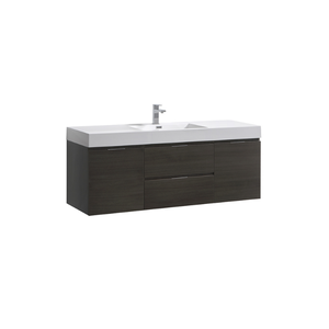 Meubles-lavabos muraux de luxe au design moderne pour salle de bain, avec tiroirs, en bois massif de chêne, pin et acacia, et vasque en céramique - Product Image 4