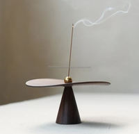 Porte-encens en bois - Embrassement de la Nature - Brûleur d'encens artisanal en acacia noir - Décoration aromatique tibétaine pour la maison - Méditation - Lecture