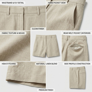 Shorts de Mujer de Cintura Media, Estilo Minimalista, Color Sólido, Transpirables, Ecológicos, de Secado Rápido, Resistentes al Viento, con Cordón Ajustable, Corte Holgado - Product Image 5