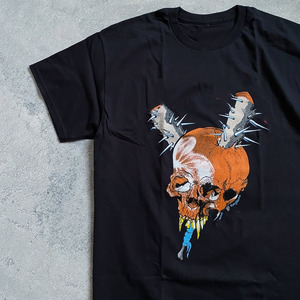 เสื้อยืดฮิปฮอปแขนสั้นพิมพ์ลายขนาดใหญ่สำหรับผู้ชายสีดำกรดซัก100% ผ้าฝ้ายออกแบบได้ตามต้องการน้ำหนักมาก - Product Image 5