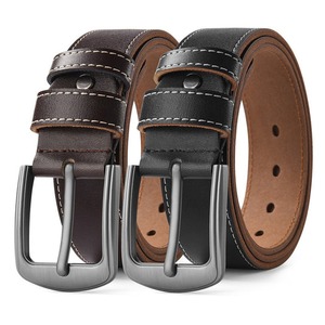 New <b>Men's</b> Genuine Leather <b>Belt</b> Cowhide Alloy Pin Buckle <b>Belts</b> for <b>Men</b> Male <b>Belts</b> High Quality Factory - Product Image 2