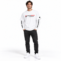 T-shirt décontracté pour homme, coupe ample, col rond, manches courtes, double couche, 100% coton, anti-boulochage, 220g, design unique et confortable