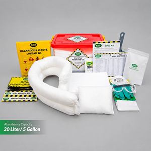 Kit de nettoyage des déversements d'hydrocarbures industriels, boîte transparente absorbante pour huile, 20 litres, écologique, 100% polypropylène blanc, SABER - Product Image 2