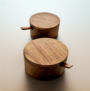 Wholesales Wood <b>Spice</b> <b>Jar</b> Sugar Bowl Excellent Quality Wooden Sugar <b>Spice</b> Serving Pot Lid - Product Image 1