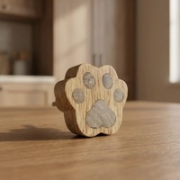 Poignée de meuble et bouton de placard en résine et bois, motif patte moderne, design écologique et durable pour tiroir de cuisine