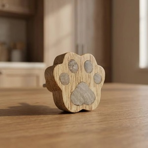 Resin <b>Wood</b> Modern Paw Print Cabinet Knob & Furniture <b>Handle</b> Eco-Friendly Durable Design for Kitchen Cabinet Drawer - Product Image 1