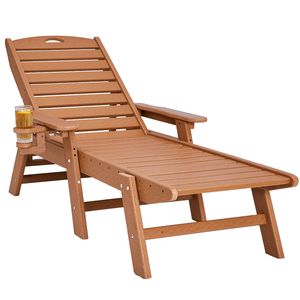 Sedia a Sdraio Moderna da Esterno in HDPE, Regolabile in 6 Posizioni, Capacità di Carico 400 Libbre, con Schienale - Product Image 5