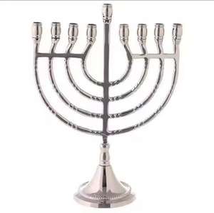 Vintage Metal 5 Arms Menorah Candle Holder <b>Decorative</b> Candelabra <b>Table</b> Centerpiece Classic <b>Decor</b> - Product Image 4