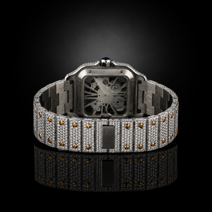 Montre mécanique de luxe en moissanite VVS de qualité supérieure, testée au diamant, style hip-hop, entièrement sertie, ODM - Product Image 3