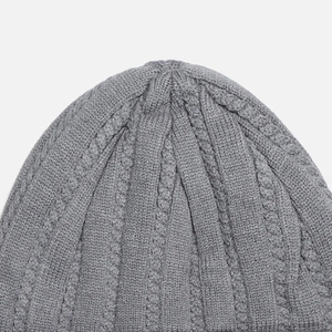 Custom Beanie <b>Winter</b> <b>Cap</b> with Ribbed Cuff Unisex Warm Stretch Knitted Skull <b>Cap</b> with Front PU Leather Logo Patch OEM Supplier - Product Image 5