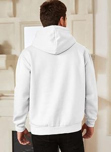 Sudadera con Capucha para Hombre, Cuello en V, Forro Polar, 100% Algodón, Impermeable, Ecológica, Cortavientos, Secado Rápido, Color Sólido, Logotipo Frontal - Product Image 2