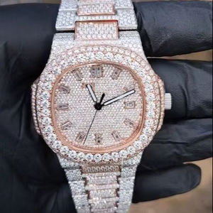 Reloj Moissanite con Incrustaciones de Diamantes para Hombre, Reloj de Pulsera Mecánico Automático de Lujo con Visualización de Fecha, 5ATM, Relojes de Diamantes para Hombre - Product Image 1