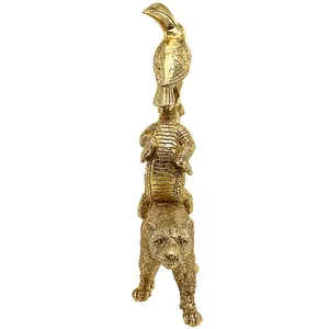 Figurines d'animaux en laiton plaqué or, ours, crocodile, toucan, sculpture décorative pour la maison - Product Image 1