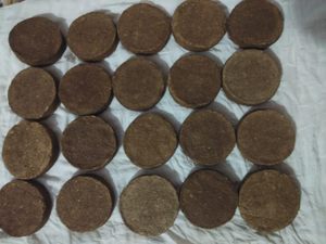 Gâteaux de fumier de vache naturels, petits, faits à la main, combustible sec traditionnel, gâteaux de Puja biologiques, biomasse écologique, vente en gros d'Inde - Product Image 2