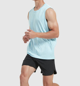 Débardeur respirant grande taille à gestion de l'humidité, coupe ample extra large, vêtement de sport extensible pour hommes grands et corpulents - Product Image 4