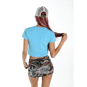 Camiseta de fabricante de ropa de mujer para mujer, Camiseta de algodón 100% lisa en blanco, camisetas de manga corta recortadas personalizadas con cuello redondo - Product Image 2