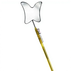 Silver Shin Butterfly Shape Eyelash <b>Mirror</b> And Gold Plasma Handle Diamond Grip Lash <b>Mirror</b> Customized - Product Image 5