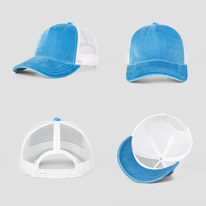 Spring Autumn 5-panel Velvet Mesh Bling Rhinestone NY Baseball Cap Custom Logo Promotional Breathable Sunhat LA Trucker Hat - Product Image 5