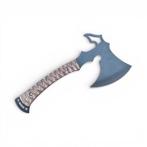 THEWIZ CRAFTS Industrial Grade Tactical Builder's Hatchet Marbled Wood <b>Handle</b> Carbon Steel Blade Survival Outdoor Bushcraft Tool - Product Image 4