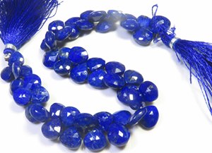 Perles de Lapis Lazuli Bleu Naturel de Qualité Supérieure en Forme de Cœur, 8-10mm, Facettées et Polies, Fil de 8 pouces, Lot en Gros, Lapis Opaque - Product Image 5